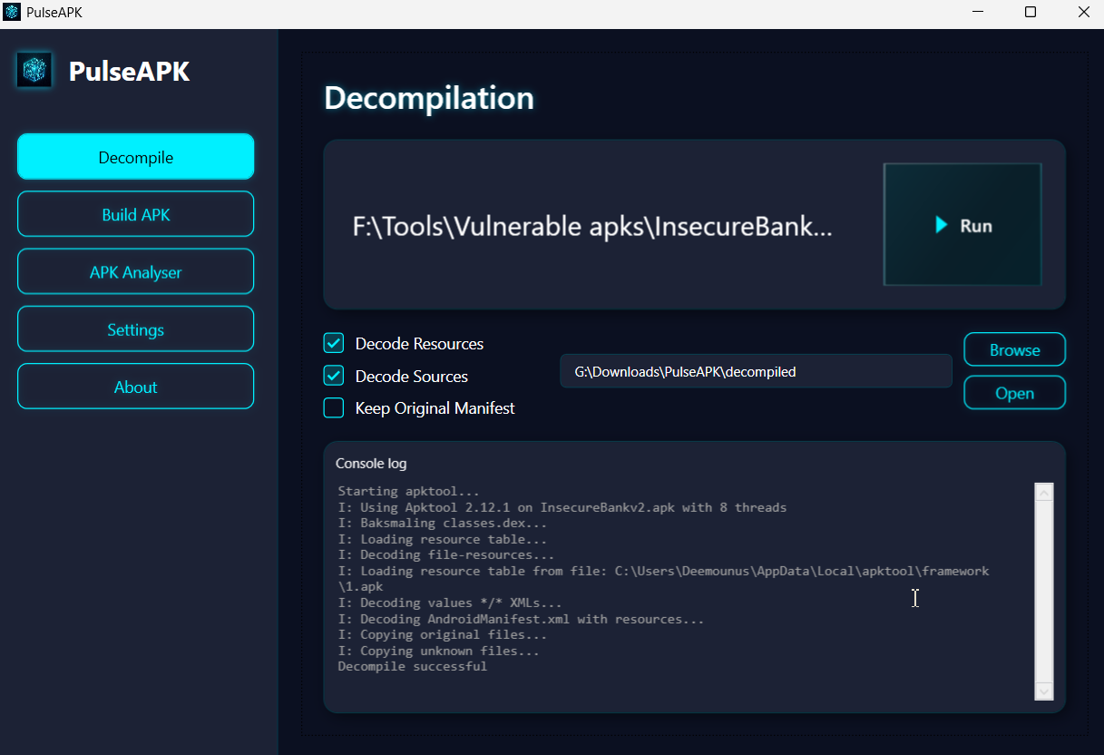 PulseAPK UI