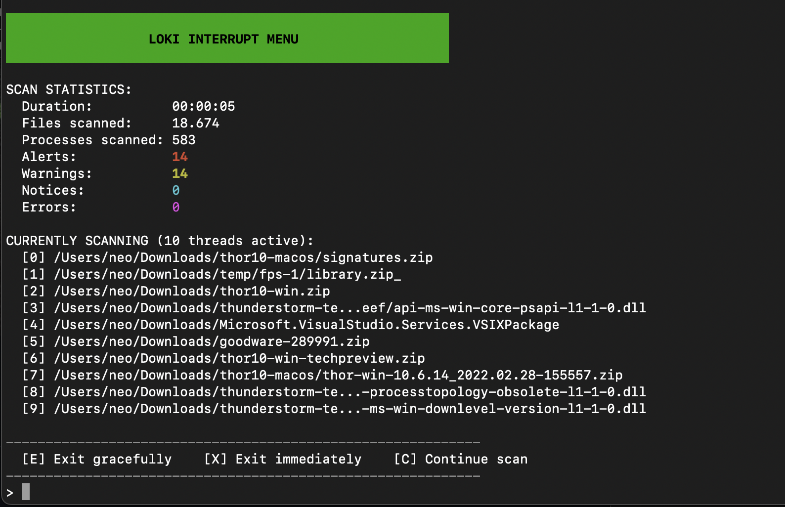 Loki Interrup Menu