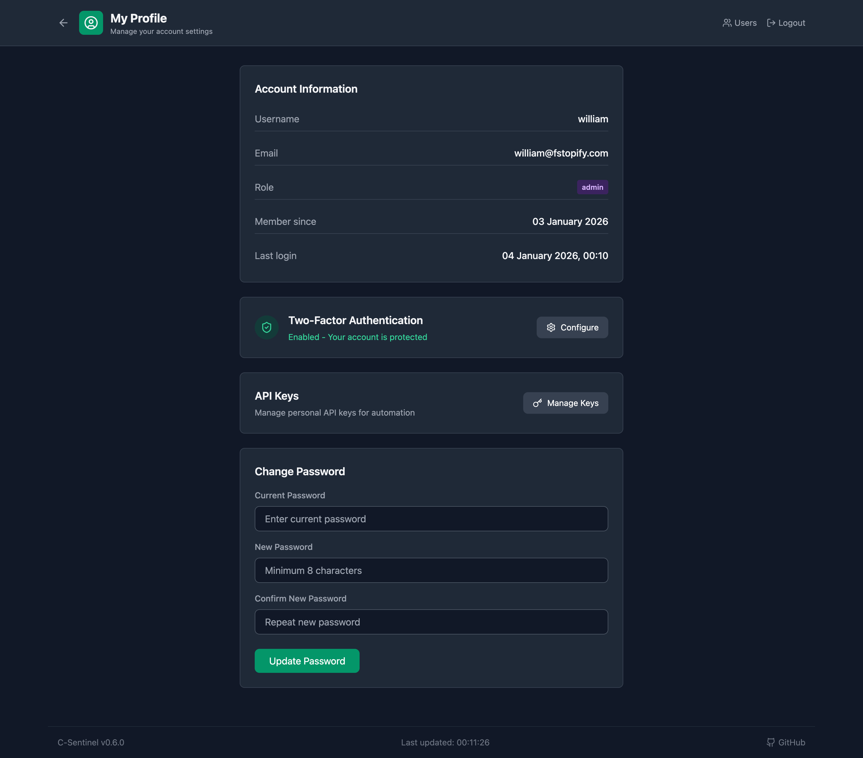 Profile Page