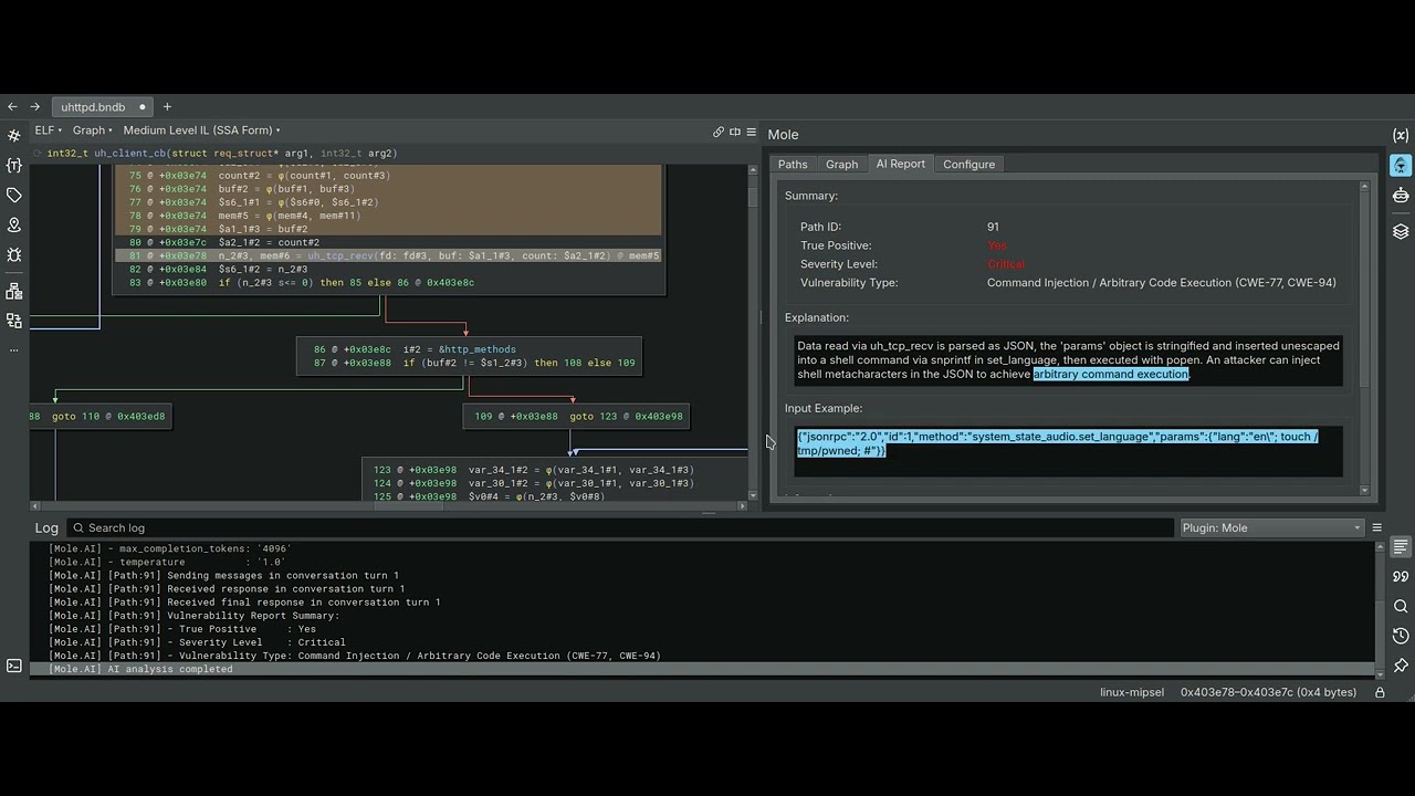 Mole Usage Example
