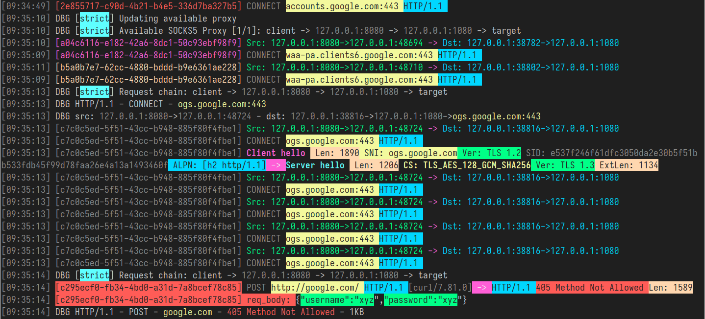 GoHPTS - Colors example