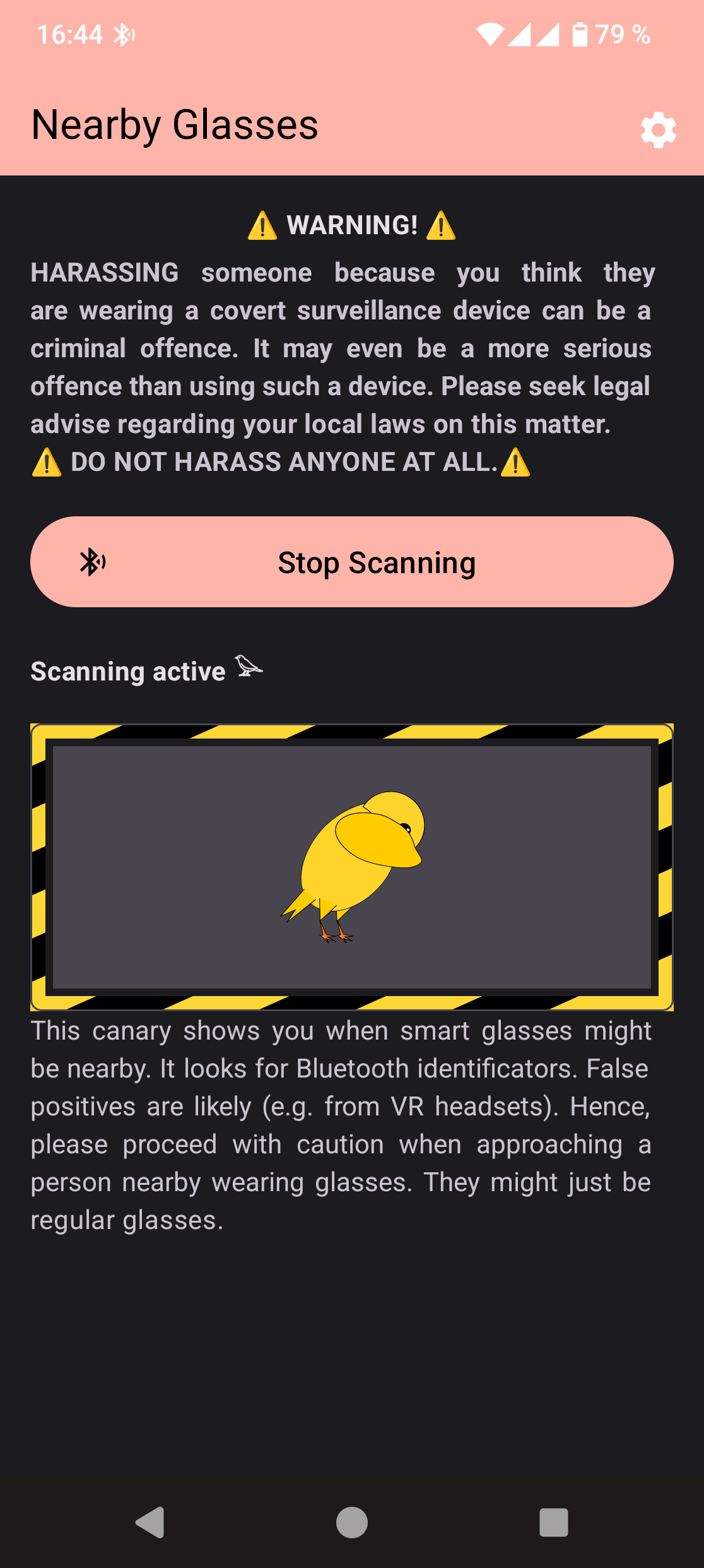 Canary 模式 Nearby Glasses 截图