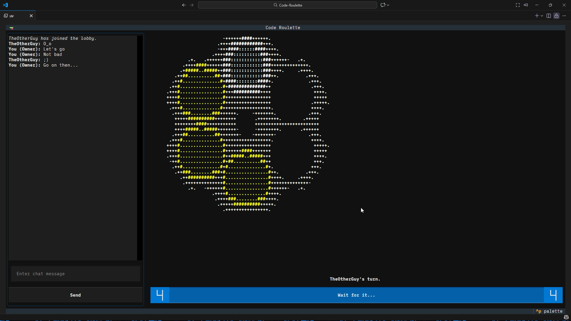 Code Roulette's roulette screen
