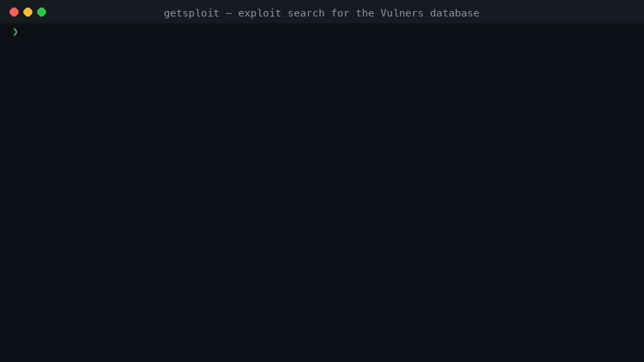Getsploit pesquisando online, construindo um índice FTS5 local e depois pesquisando e espelhando offline