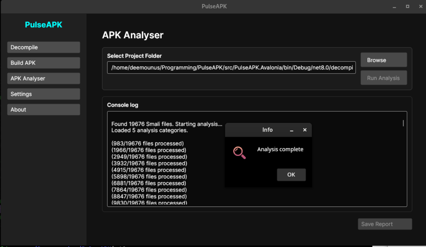 PulseAPK 分析输出