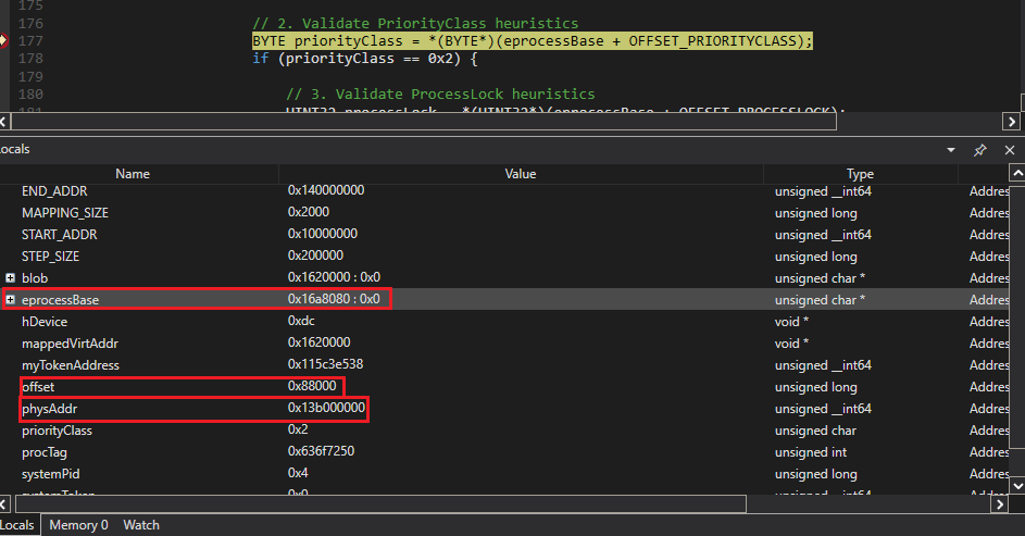 winbg eprocessBase offset 88000