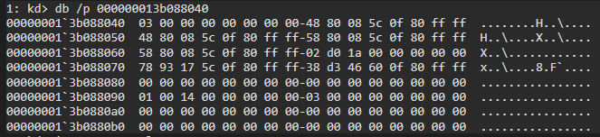 winbg débogueur noyau db adresse système