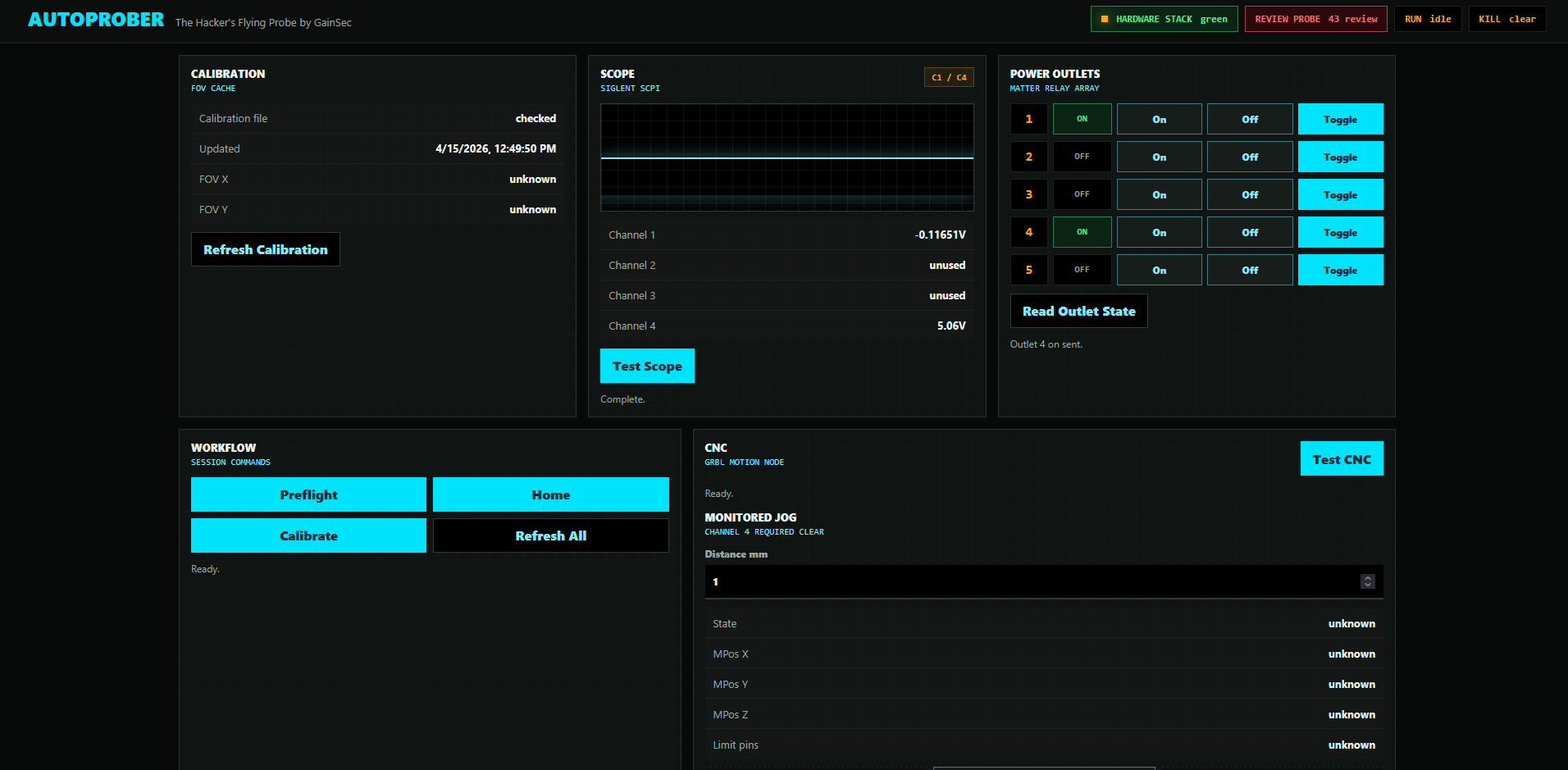 Controles manuales y paneles de hardware