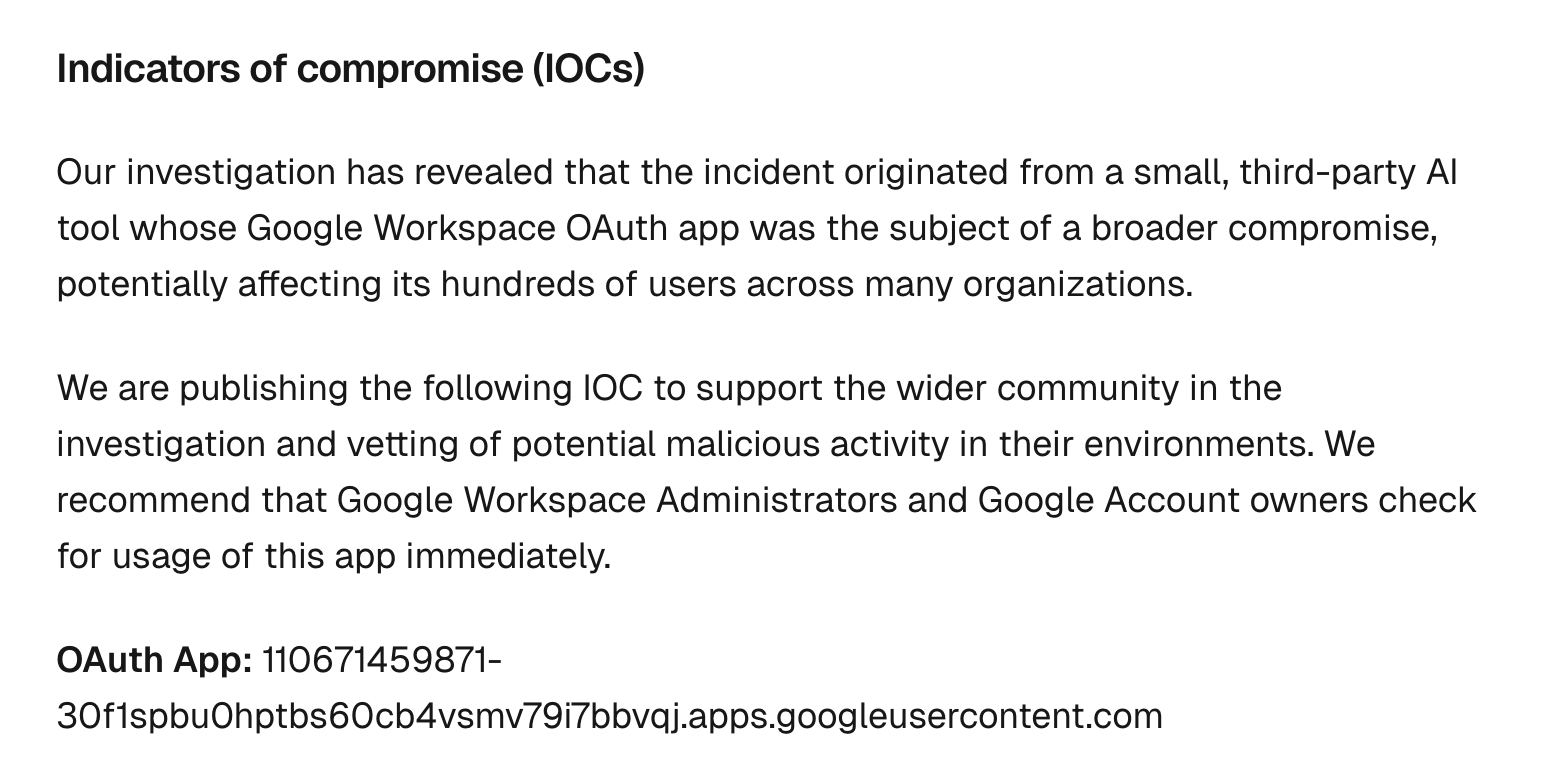 Vercel IOC list