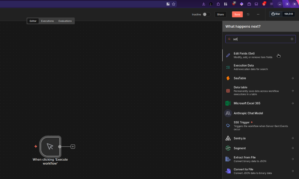 Set Node Selection