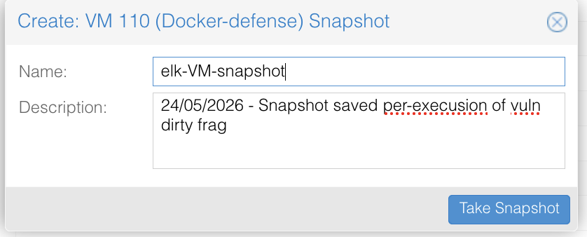 لقطة ELK VM - elk-VM-snapshot