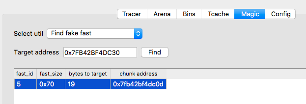 Find fake fastbin