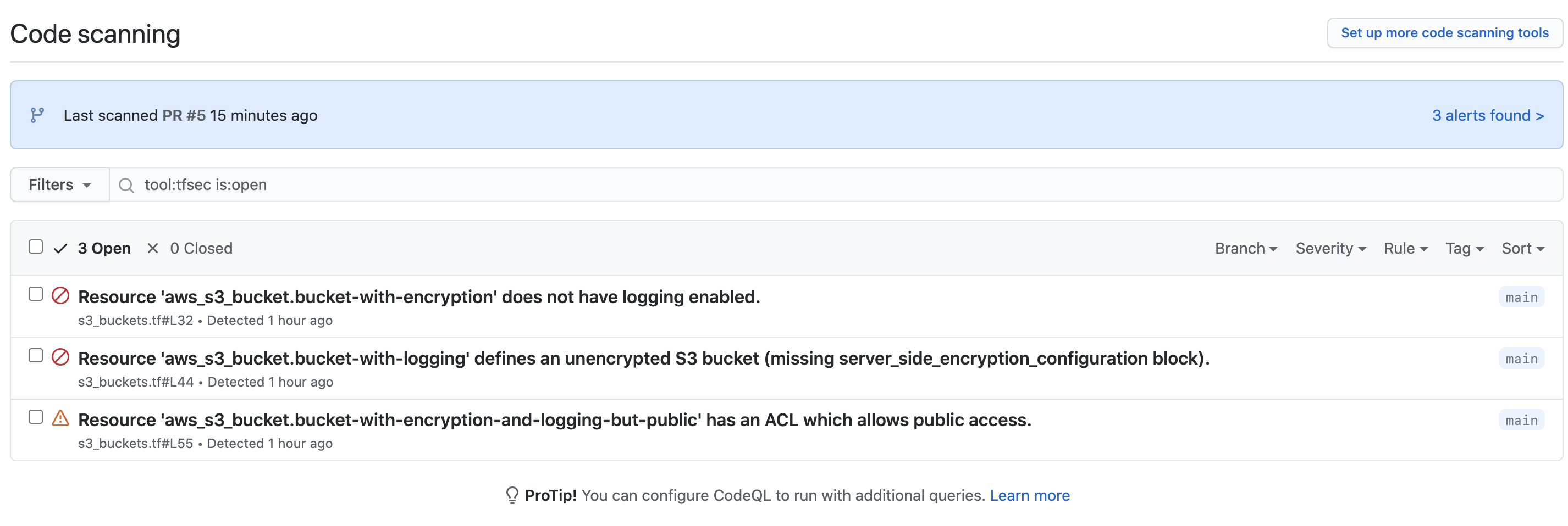Avvisi di sicurezza GitHub