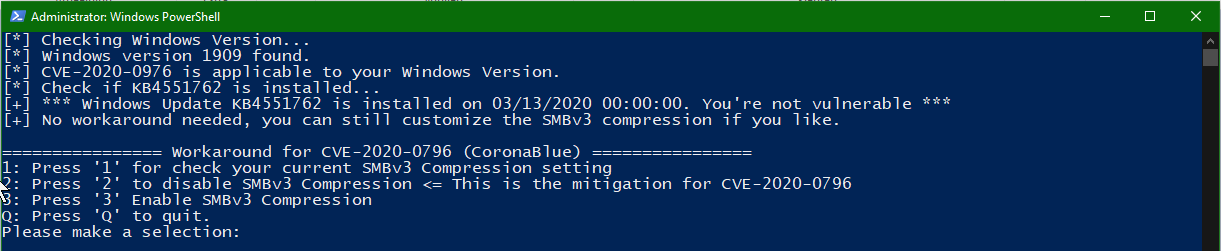 PowerShell SMBv3 压缩检查器的图片