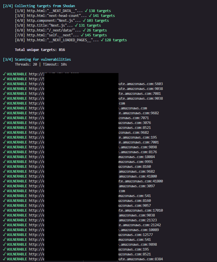 Resultados do Scanner Shodan
