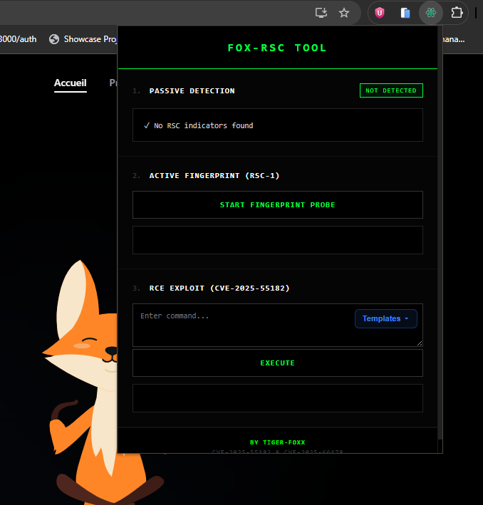 Interface da Extensão