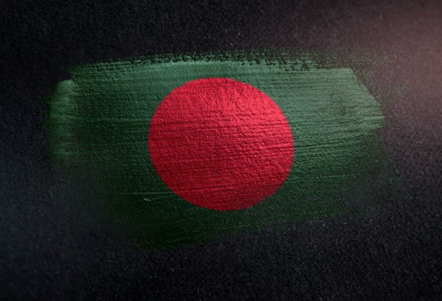 Premium Photo _ Bangladesh Flag Made of Metallic Brush Paint on Grunge Dark Wall
