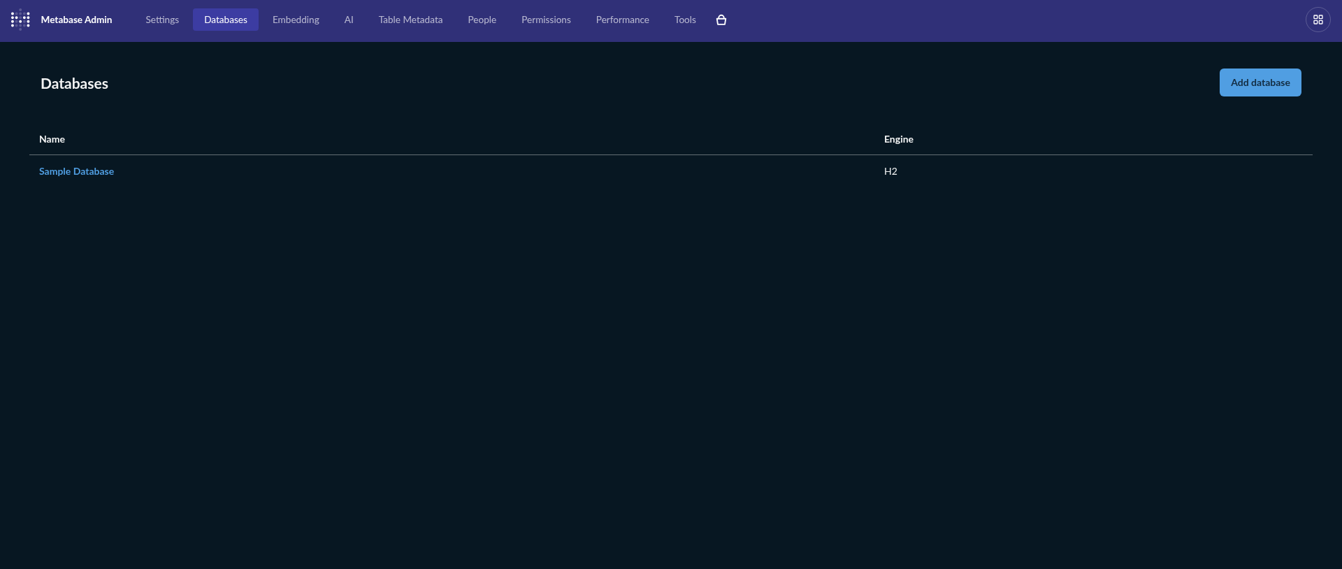 Metabase admin database settings showing write access controls