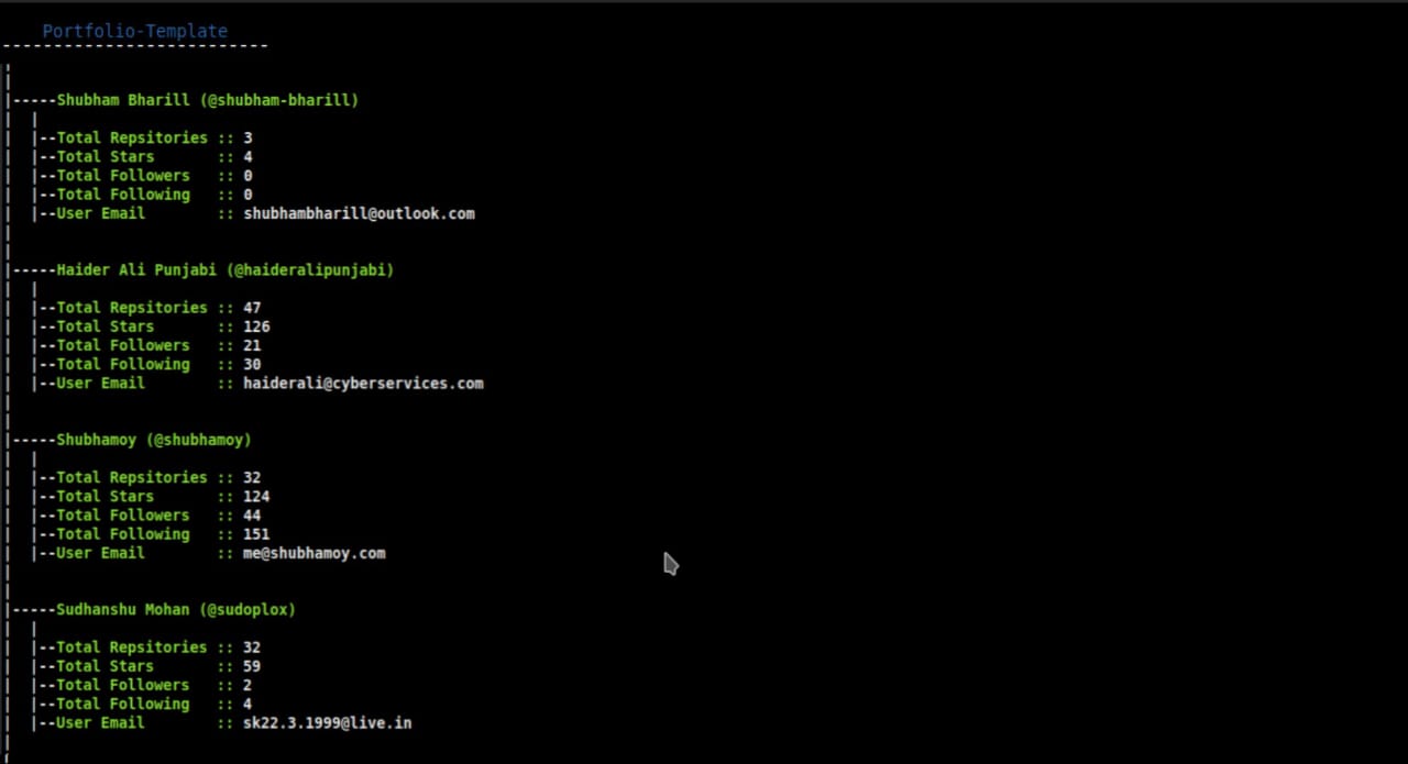 Stardox sample output
