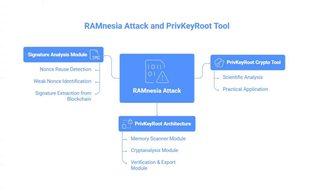 RAMnesia Attack: A Scientific Study of WireTap's Threats to Bitcoin Infrastructure and Hardware Vulnerabilities CVE-2025-6202, CVE-2023-39910 Cryptanalytic Methods for ECDSA Key Recovery