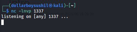 Активный Netcat-слушатель на порту 1337
