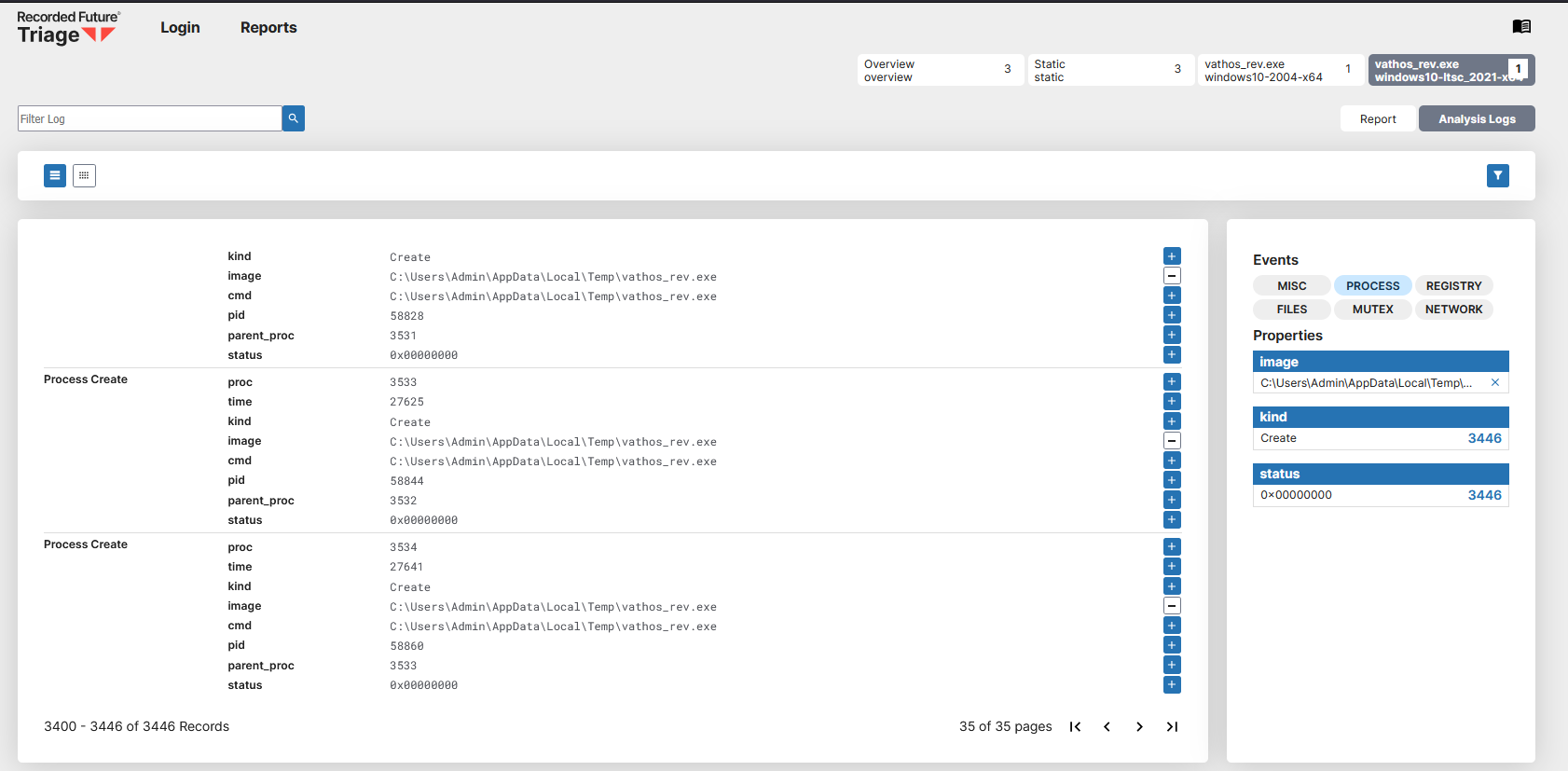 Figure 4 - processes logged in win10 LTSC (sanitized)