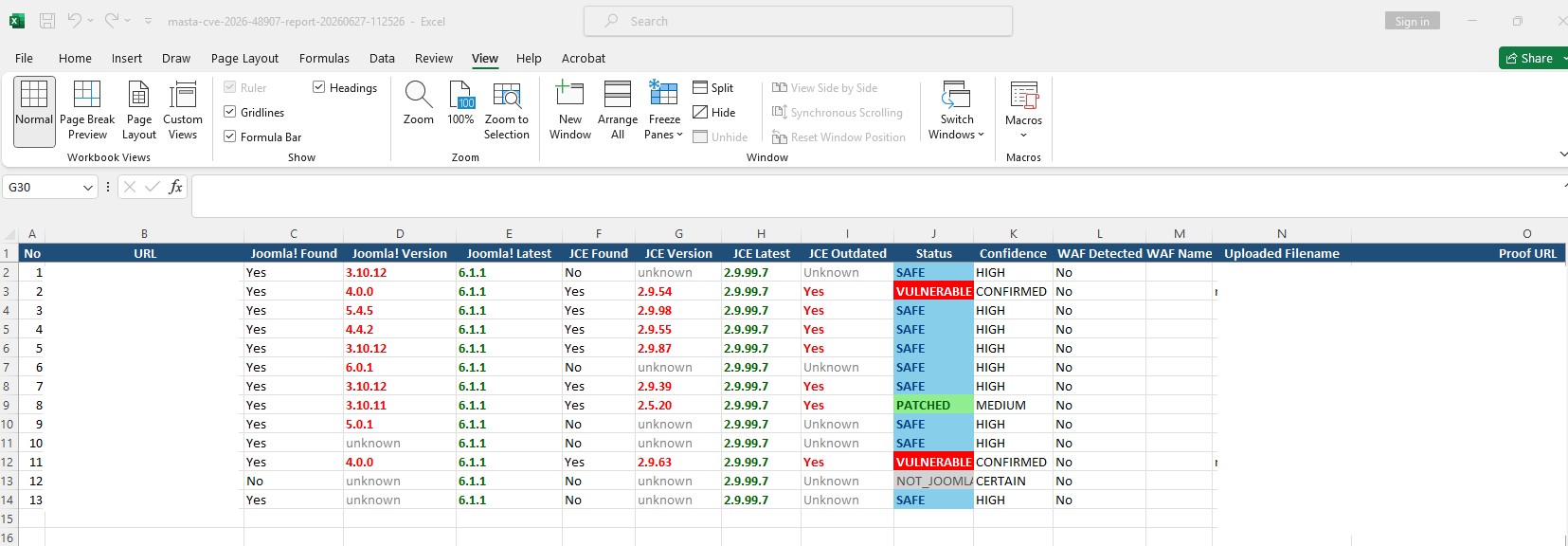 صورة نائبة لتقرير Excel