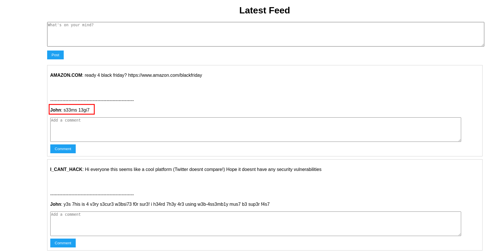 Vuln twitter UI