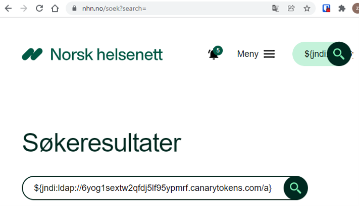 "Recherche" avec chaîne canari
