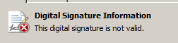Signature incorrecte