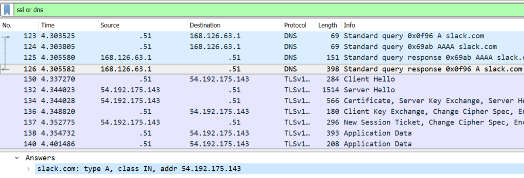 Captura de Wireshark