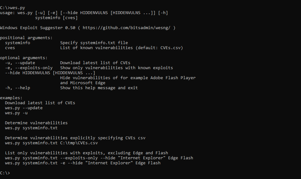 Gif-Animation, die die Verwendung von Windows Exploit Suggester - Next Generation zeigt