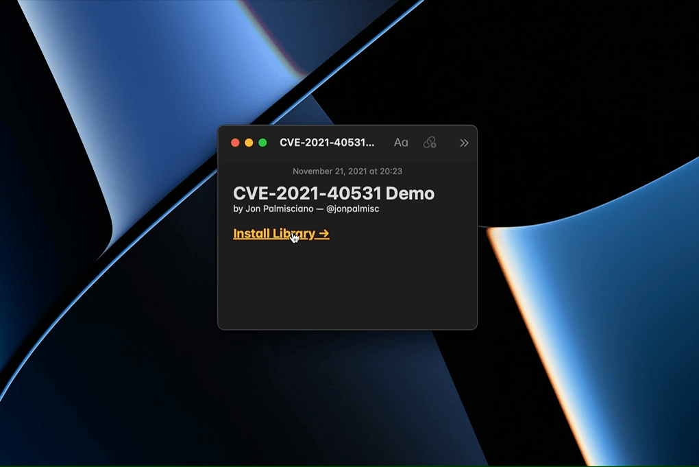 Démonstration de l'exploit