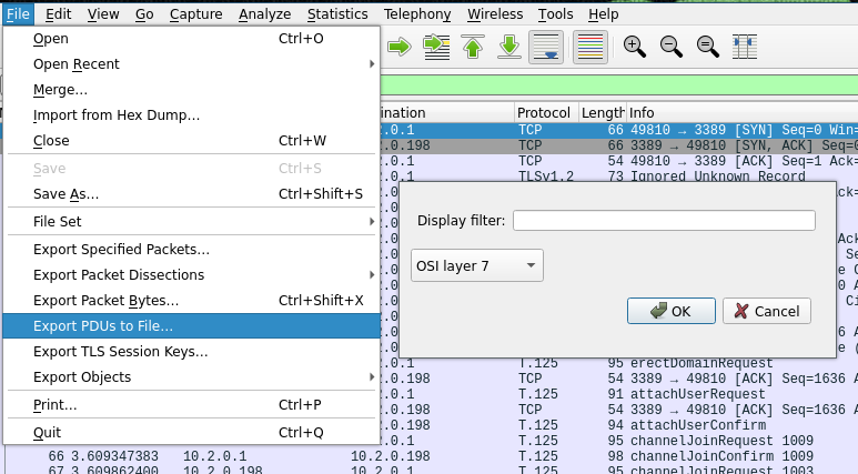 Export OSI Layer 7