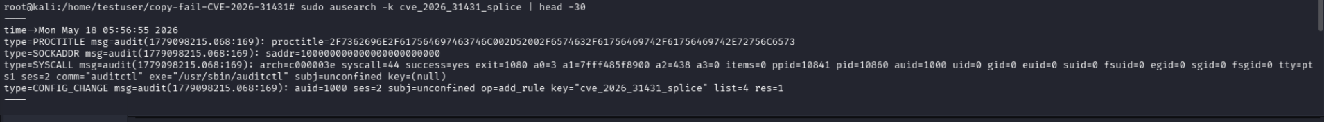 auditd Alert – splice()