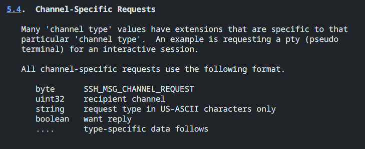 SSH_MSG_CHANNEL_REQUEST