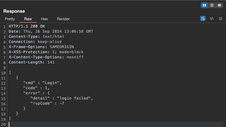 Invalid User - Burp