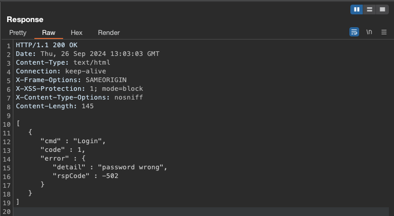 Password wrong - Burp