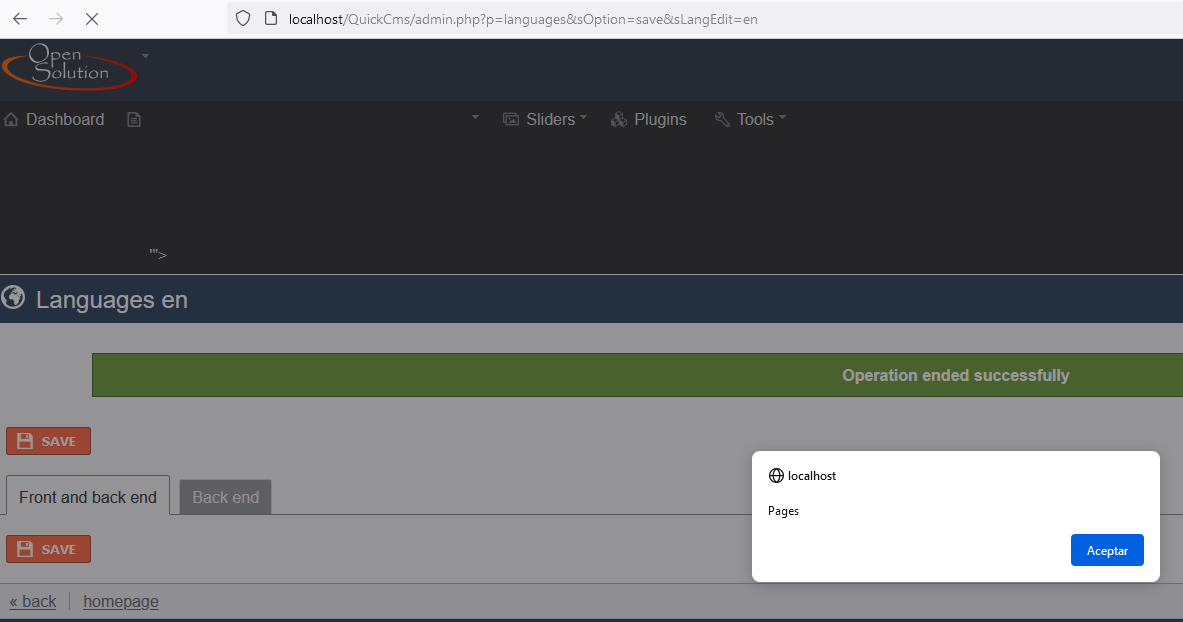 XSS-Sprachen - Seiten Ergebnis